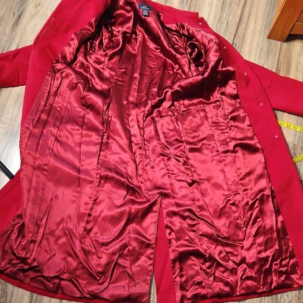 Brooks Brothers 346 Wool Cashmere Vibrant Red Women’s Trench Coat Size 6 - Picture 10 of 10